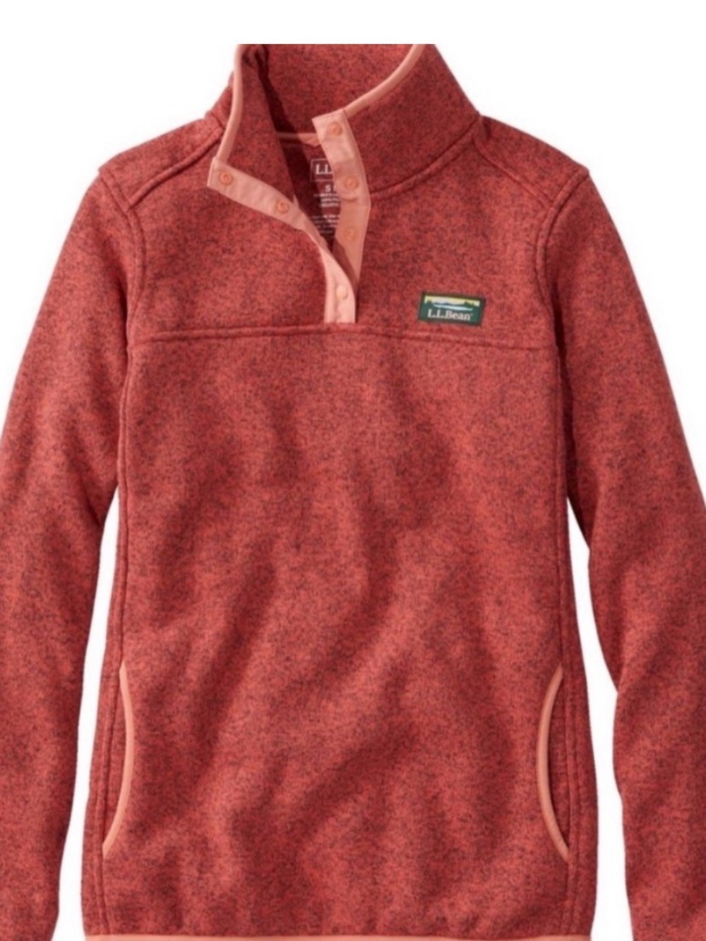 L.L. BEAN 1/4 snap fleece sweater terracotta size XS